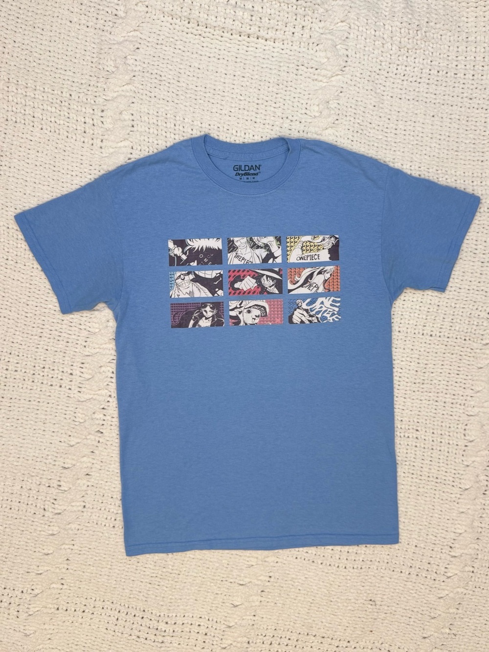 Vintage One Piece Anime Character Grid Graphic Tee